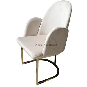 Home Furniture Design Gold Metal Frame Dining Chair with Fabric Seat