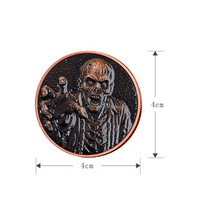 1oz .999 Fijngesmeed koperen munt Zombie Undead Horror 3D hoog reliëf munt voor Halloween cadeau - Product Image 4
