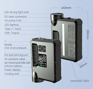 Nouveau Kit de Démarrage 5-en-1 2024 avec Compresseur d'Air et Batterie Externe pour Ordinateur Portable et Scooter, avec Fonction Gonflage - Product Image 4