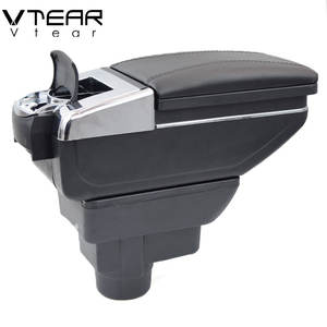 Vtear para Opel <span class=keywords><strong>Corsa</strong></span> Reposabrazos de la tienda central de almacenamiento caja de hilo rojo coche-estilo interior ABS brazo resto accesorios 11-13 - Product Image 5