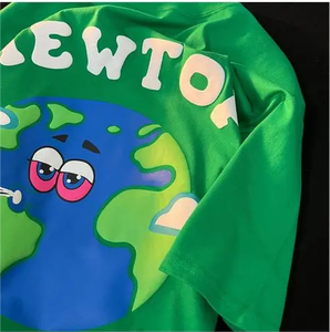 Vente en gros de t-shirts 100% coton pour hommes, logo personnalisé, broderie et bouffée, impression stéréoscopique, fabricant de t-shirts de style formel - Product Image 3