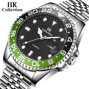 Xoay bezel iik gb861c thời trang sáng tay Analog không thấm nước Thạch anh cổ tay đồng hồ sang trọng thép không gỉ người đàn ông Đồng hồ - Product Image 1