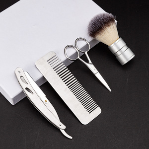<span class=keywords><strong>Kit</strong></span> de Soin de la <span class=keywords><strong>Barbe</strong></span> Couleur Métallique TZ116 – Rasoir, Peigne, Brosse, Tondeuse – Trousse de Toilettage pour Hommes - Product Image 3