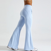 Pantalon de survêtement évasé Air Layer Acid Wash Leggings taille haute pour femmes Leggings d'extérieur décontractés pour la course à pied Yoga Flare Leggings