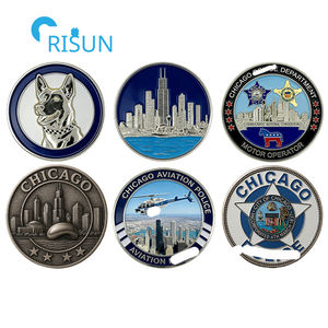 Médaille commémorative personnalisée CPD Memorial USA Chicago Star K9 Dog <span class=keywords><strong>Souvenir</strong></span>, pièces de monnaie commémoratives, pièce de monnaie personnalisée Chicago Challenge - Product Image 1