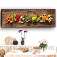 Tableau sur toile de cuisine avec légumes, céréales et épices, affiches et impressions scandinaves, art mural pour décoration de salon