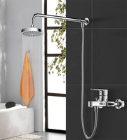 Pommeau de douche à pluie pivotant réglable de 6 pouces chromé, à économie d'eau, monocommande, contemporain, pour appartement, finition polie