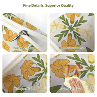 Sac cosmétique en toile polyester imperméable, écologique, tendance, personnalisable avec logo, petite pochette cosmétique à fermeture éclair, vente en gros