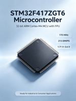Microcontrolador STM32F417ZGT6, MCU ARM Cortex-M4 de 32 bits con FPU, 170 MHz, 213 DMIPS, 1.71 V-3.6 V, LQFP-144