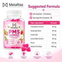 Bonnes affaires transfrontalières : Complément alimentaire naturel pour femmes, vitamines PMS sous forme de bonbons gélifiés, saveur fraise, 60 unités par flacon, pour améliorer le bien-être.