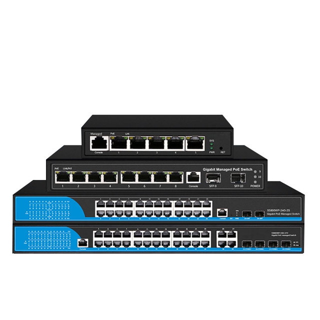 ODM 8/16/24/48 Port Gigabit IPv6 L2 L3 Managed PoE Switch with  SFP Slots Support VLAN QoS LACP