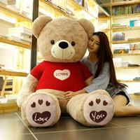 Ours en peluche géant à câliner, cadeau pour petite amie, anniversaire, Saint-Valentin, grande taille, en polyester lavé, anti-stress