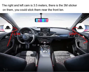 Видеорегистратор автомобильный с 4 камерами, GPS-навигацией, HD 720P, Wi-Fi