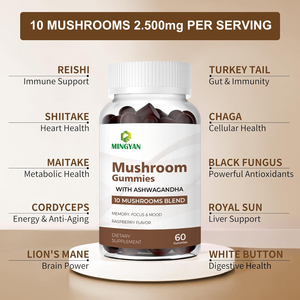 OEM/ODM 10-Plex Champiñón Gomitas | Suplemento vegano de apoyo inmunológico y refuerzo cerebral de 2500mg con melena de León, Reishi, Cordyceps - Product Image 2