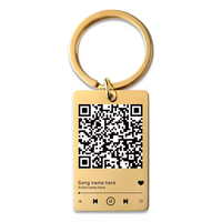 Precio de fábrica personalizado código QR llavero canción favorita QR Scan llavero Spotify música llavero perro etiqueta gato canción información