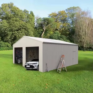 Abri <span class=keywords><strong>de</strong></span> jardin double en métal robuste et verrouillable avec portes à double battant extra larges pour voitures, camions et équipements <span class=keywords><strong>de</strong></span> jardin - Product Image 3