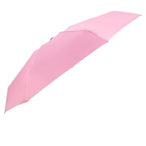 Mini parapluie de voyage manuel, portable, léger, compact, 6 baleines en fibre de verre et acier, protection UV à 95 %, soleil et pluie, rose - Product Image 1