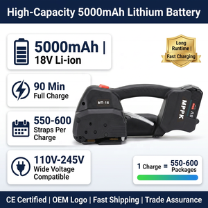 Máquina <span class=keywords><strong>Flejadora</strong></span> Automática <span class=keywords><strong>de</strong></span> Batería <span class=keywords><strong>de</strong></span> un Botón 5000mAh 3500N para Flejes <span class=keywords><strong>de</strong></span> PP PET <span class=keywords><strong>de</strong></span> 12-16mm Herramienta <span class=keywords><strong>de</strong></span> Embalaje Eléctrica Portátil MT-16 - Product Image 1