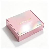 Boîte d'expédition personnalisée pour cosmétiques, impression couleur recto-verso, bande de déchirement facile, boîte en carton ondulé pour emballage cadeau, logo personnalisé