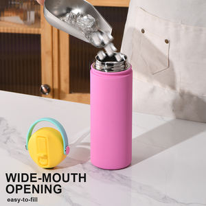 Portable isolé extérieur bicolore conception étanche 500ml gobelet en acier inoxydable large bouche sport bouteille d'eau avec poignée - Product Image 6