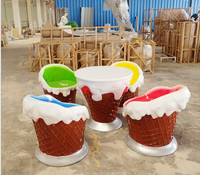 Chaise de table à crème glacée Y009 pour enfants, sculpture décorative pour école maternelle, chaises et tabourets pour zone de divertissement intérieure, pour centre commercial