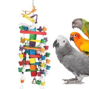 Phổ Biến Tự Nhiên Bằng Gỗ Khối Chim Nhai Cắn Cắn Foraging <span class=keywords><strong>Parrot</strong></span> Đồ Chơi Cho Châu Phi Grey Cockatoos Vẹt - Product Image 2