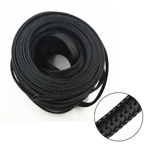 DEEM Excellent quality PET Braided sleeve High abrasion PET expandable sleeve polyester manchon cable braided sleeve