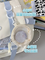 Sac messager en silicone style preppy avec rabat, grande capacité, transparent, avec breloque – Sac bandoulière et fourre-tout pour femme