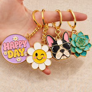 Factory Design Logo Customized Metal Key Chain Gold Plated 2D 3D Plants Animal Cute Keyring Custom Hard Soft Enamel Keychain - Product Image 1