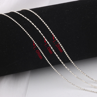 Unique S925 Sterling Silver Double Aplati Perle Chaîne Semi-Fini Barre Chaîne Rouleau pour DIY Collier Bracelet Fabrication de Bijoux