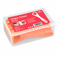 Lot de 20 gratte-langue jetables pliables personnalisables par le fabricant, en plastique de qualité alimentaire, pour une haleine fraîche