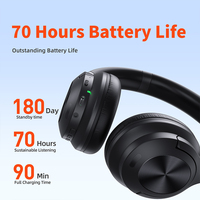 Écouteurs sans fil Bluetooth QERE E80 ANC à réduction de bruit active, écouteurs intra-auriculaires sportifs pour jeux