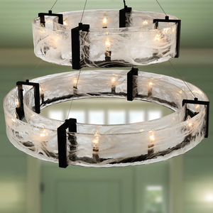 110v moderno LED nuvola di vetro smerigliato lampadario francese rotondo/lungo soggiorno sala da pranzo doppia altezza plafoniera - Product Image 5