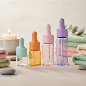 Flacon compte-gouttes rond en verre cristal de 5 ml, flacon vide de 5/10/15/20 ml pour huile à cuticules et eau, pour dissolvant de vernis à ongles et sérum de soin de la peau - Product Image 1