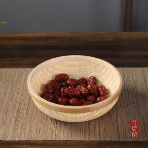 Bamboo Woven Fruit <b>Basket</b> Round Handmade Food <b>Storage</b> Container Kitchen Use - Product Image 5