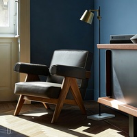 Fauteuil simple en bois massif de style nordique rétro Chandigarh, design moderne pour salon, modèle CY73