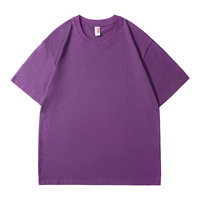 T-shirt unisexe en coton 100% tissé 210 GSM, col rond, manches courtes, coupe oversize, style streetwear, hip-hop, mode décontractée, couleur unie, grammage lourd