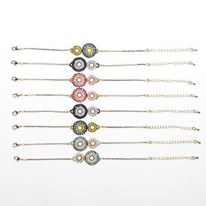 Bracelet porte-bonheur classique pour femme, fait main avec perles MIYUKI, bracelet chaîne tissé à la main, incrustation de diamants - Product Image 6