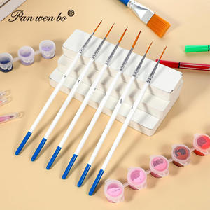 Panwenbo 6 pinceaux à pointe <span class=keywords><strong>fine</strong></span> <span class=keywords><strong>extra</strong></span> longs pour peinture, pointe de liner, pinceau d'artiste pour modèles, acrylique, <span class=keywords><strong>aquarelle</strong></span> - Product Image 6