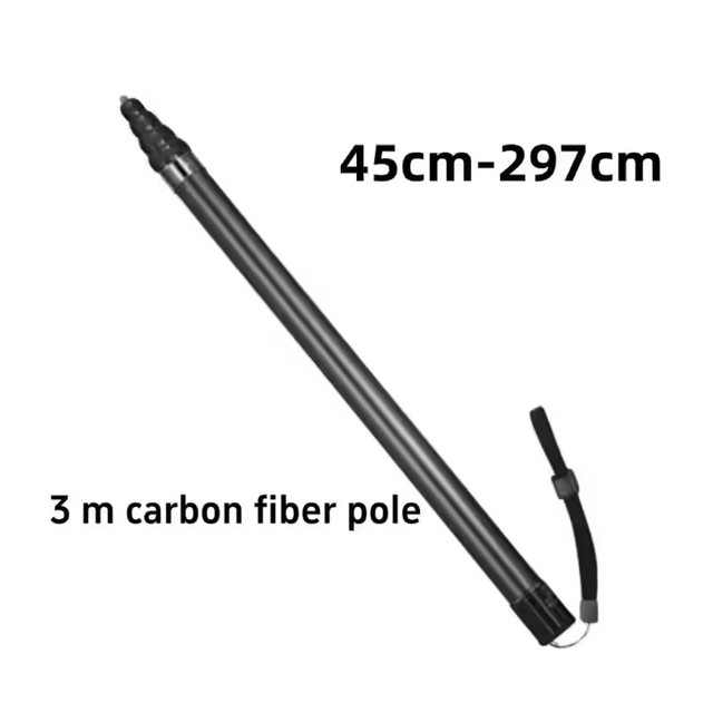 3m Invisible Carbon Fiber Extend Selfie Stick Telescopic Pole Action Camera Mount for Insta360 X6 X5 X4 DJI Osmo 360 GoPro Max 2