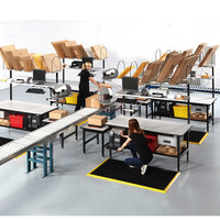 Station de travail de table d'emballage avec convoyeur à billes pour atelier/usine