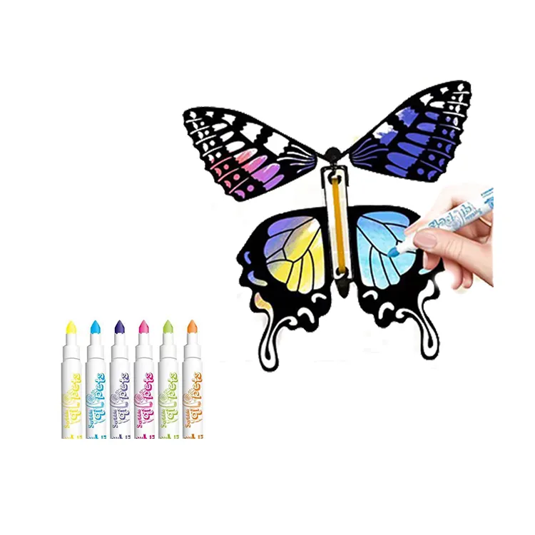 EPT $1 Promoção Brinquedos Borboleta Mosca Pintura para colorir Borboletas voadoras mágicas Brinquedos