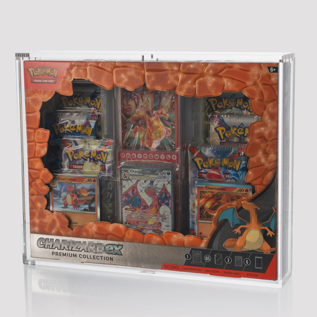 JERY ANTI UV 99% Showcase Acrylic Booster Bundle Box Clear Acrylic Case Display for Pokemon EX Box