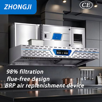 Hotte de cuisine murale commerciale OEM avec purificateur ESP et système d'air frais en acier inoxydable pour restaurants et traiteurs – Extracteur de fumée