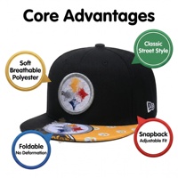 Casquette Snapback Unisexe à Visière Plate, Pliable en Polyester, Réglable, Toutes Saisons, pour Fans de Football et Streetwear