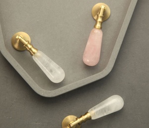 Bán Hot Quartz Tinh Thể Màu Hồng Tự Nhiên Xử Lý Knobs Ngăn Kéo Tủ Kéo - Product Image 3