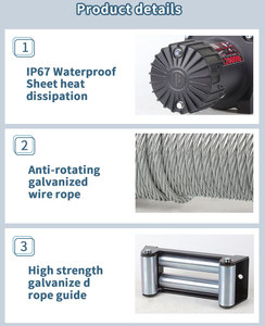 <span class=keywords><strong>Cabrestante</strong></span> Eléctrico de 12V con Certificación CE, Capacidad de 12000lbs, para Auto, <span class=keywords><strong>4x4</strong></span>, Rescate, con Cuerda de Nylon, <span class=keywords><strong>Cabrestante</strong></span> Eléctrico de Alta Resistencia - Product Image 2