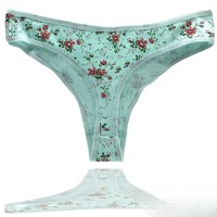 Culotte string femme taille basse en coton à imprimé floral, douce pour la peau, respirante, tailles M-L-XL