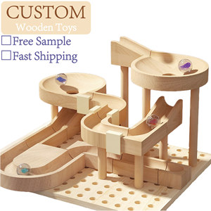 Ensemble de circuit de billes en bois de luxe éducatif à haut niveau de sécurité, jouets de construction pour l'éveil des enfants - Product Image 2