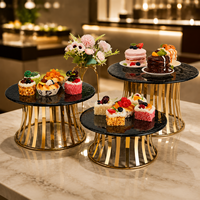 Support à gâteaux multifonctionnel en acier inoxydable créatif, plateau à fruits, présentoir à desserts, base antidérapante pour buffet, hôtel, boulangerie